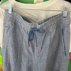 Athleta linen chambray Blue Linen Pants